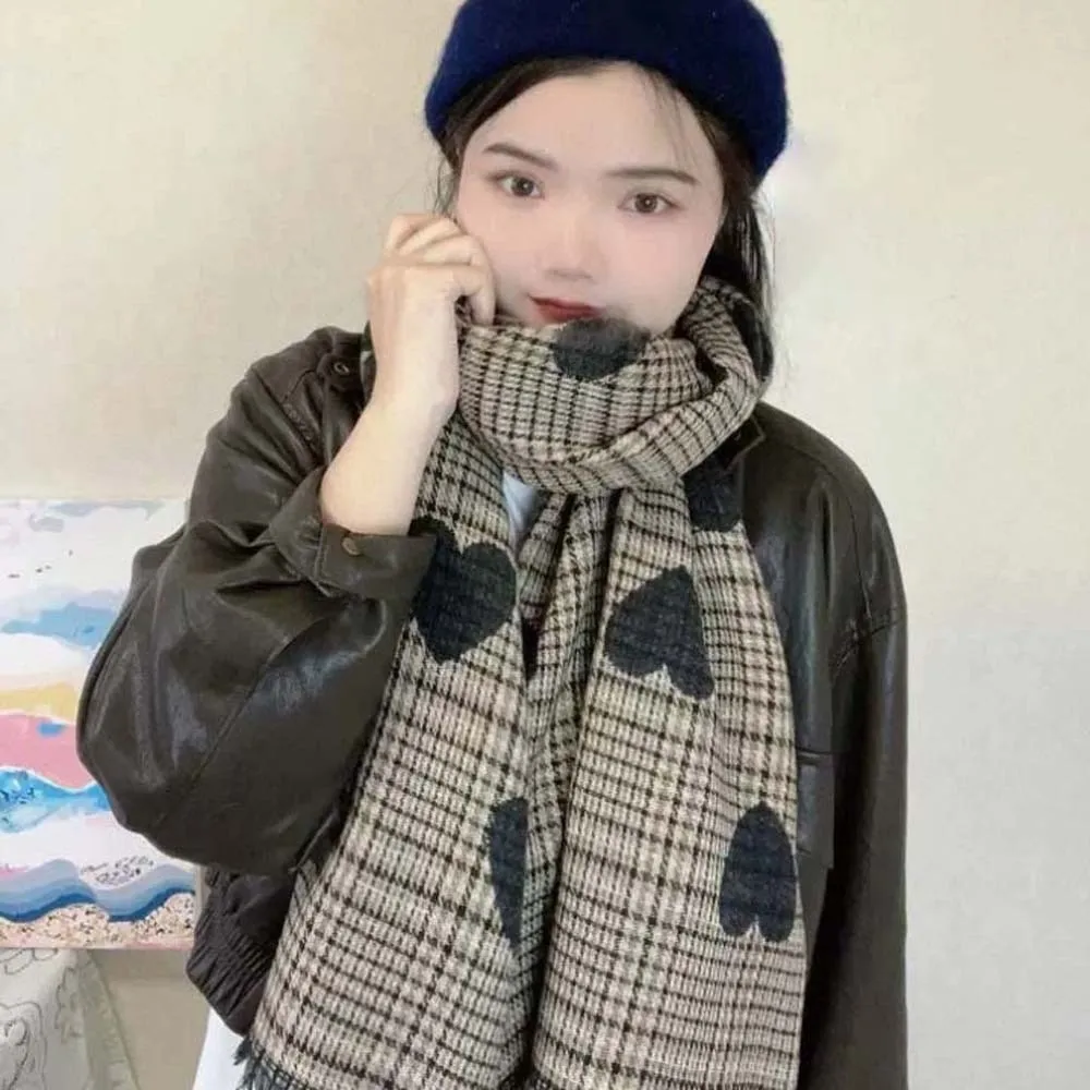 Korean Style Acrylic Fibers Heart Knitted Scarf Warmer Soft Double-sided Scarf Hijab Windproof Long Thickened Shawl Outdoor
Korean Style Acrylic Fibers Heart Knitted Scarf Warmer Soft Double-sided Scarf Hijab Windproof Long Thickened Shawl Outdoor