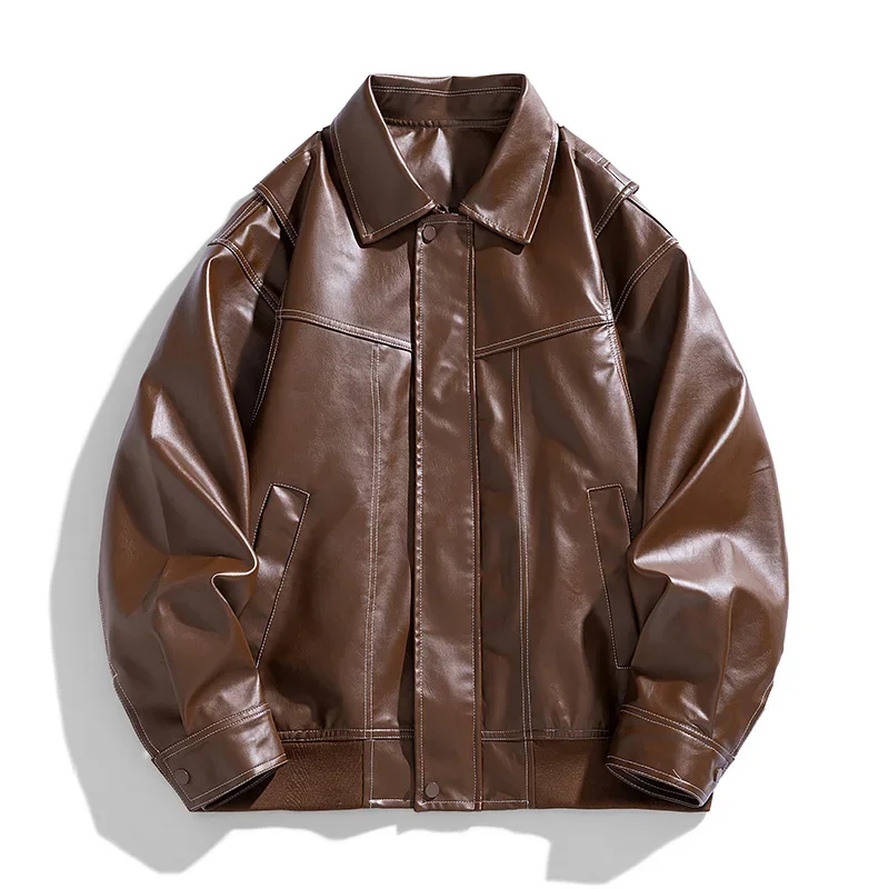 Europe The United States Trend Leather Jacket Spring Autumn New Loose Trend Men's Couple Jacket Lapel Motorcycle Handsome Coats
Europe The United States Trend Leather Jacket Spring Autumn New Loose Trend Men's Couple Jacket Lapel Motorcycle Handsome Coats