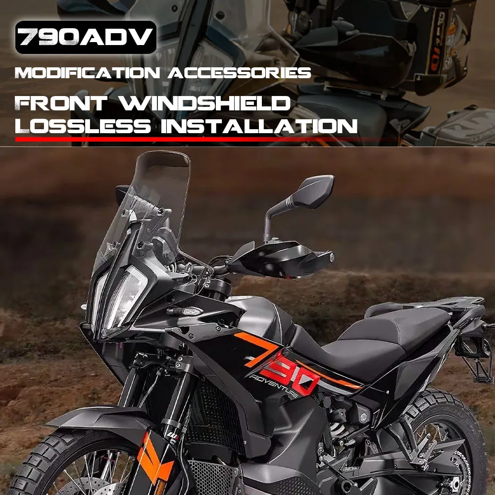 Front Windscreen Windshield Wind Deflector Screen Visor Glass For KTM 790 890 Adventure ADV R Rally 2024 2025