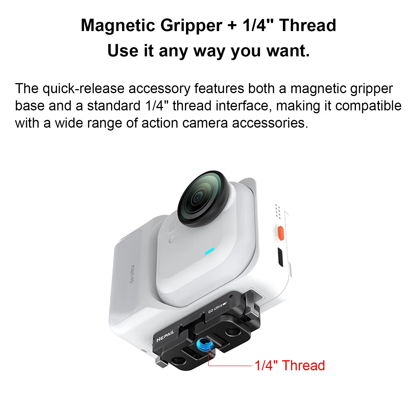 360 Camera Magnetic Quick Release Adapter Mount for Insta360 Go Ultra Camera Stand Mount Adapter Base
360 Camera Magnetic Quick Release Adapter Mount for Insta360 Go Ultra Camera Stand Mount Adapter Base