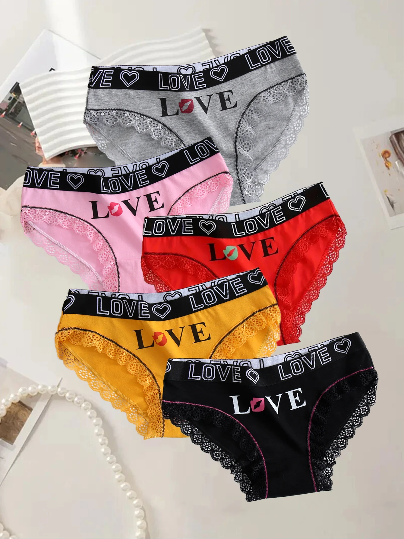 5PCS/Set Women Panties Letter Straps Underwear Girl Sexy Low Rise Elastic Briefs Solid Color Sports Pant
5PCS/Set Women Panties Letter Straps Underwear Girl Sexy Low Rise Elastic Briefs Solid Color Sports Pant
