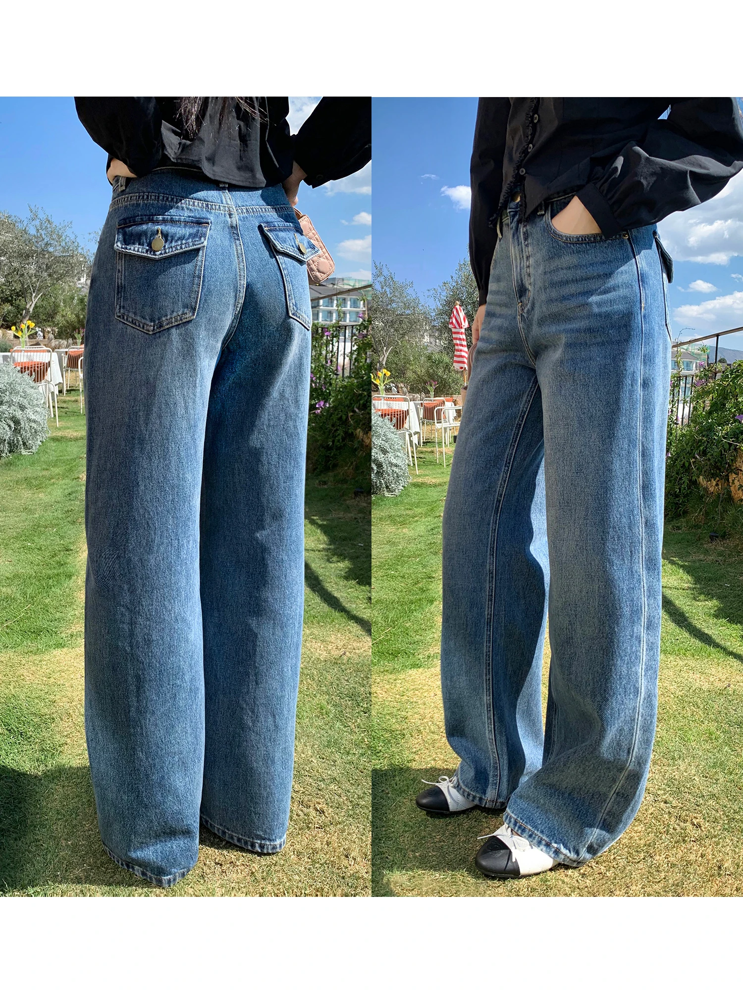 High Waist Vintage Washed Cotton Straight Leg Loose Fit Jeans Pusumede Manchester Casual Women's Premium Denim Pants
High Waist Vintage Washed Cotton Straight Leg Loose Fit Jeans Pusumede Manchester Casual Women's Premium Denim Pants