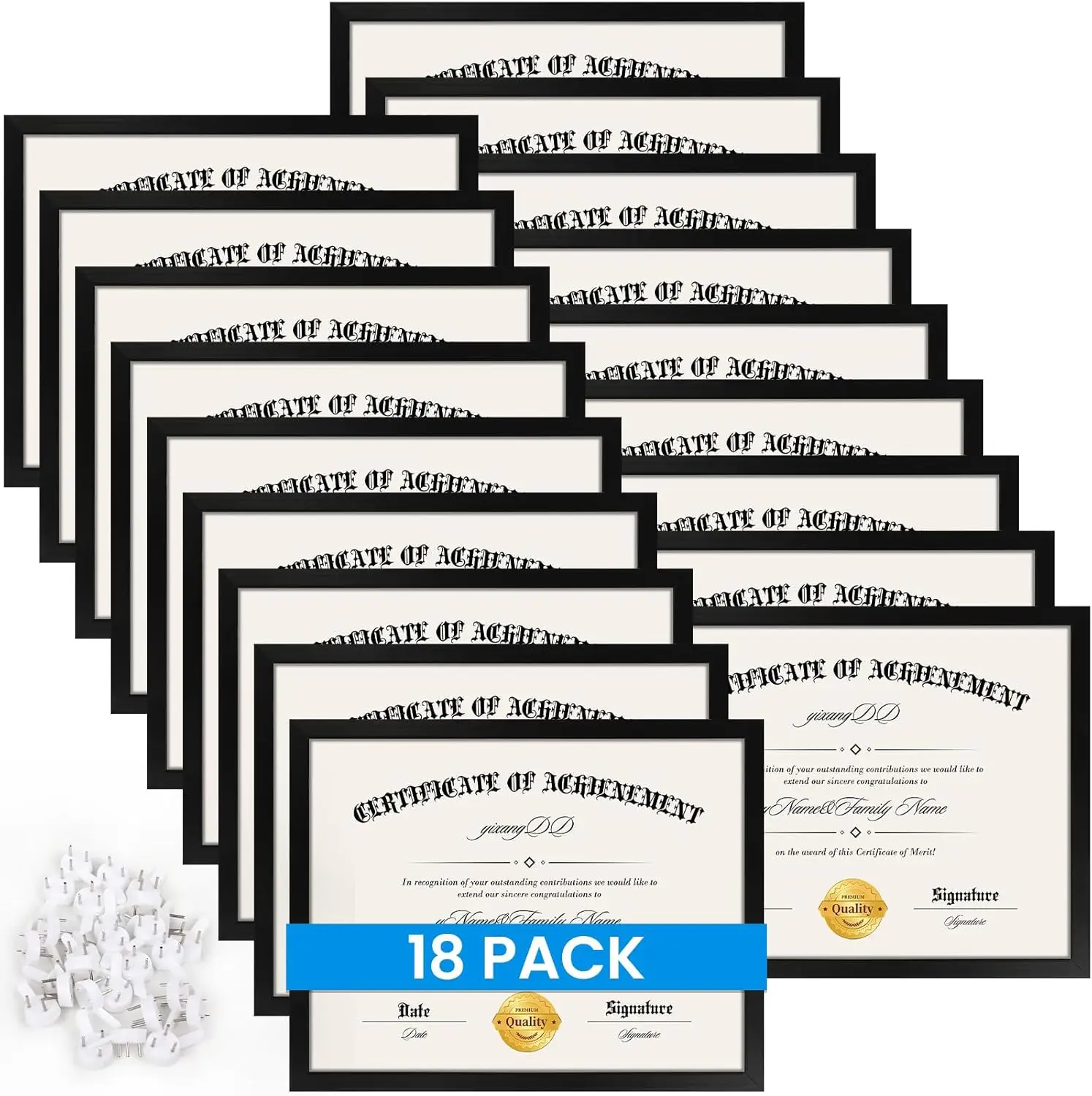 18 Pack Certificate Frames 8.5 x 11, College Diploma Frame with Clear Plexiglass, Black Document Frame for Wall and Tabletop
18 Pack Certificate Frames 8.5 x 11, College Diploma Frame with Clear Plexiglass, Black Document Frame for Wall and Tabletop