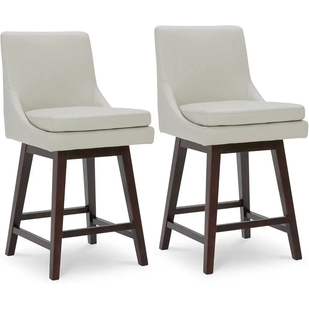Set of 2 Upholstered Swivel Bar Stools with Back, 26.8 Seat Height, Creamy Gray PU Leather
Set of 2 Upholstered Swivel Bar Stools with Back, 26.8 Seat Height, Creamy Gray PU Leather