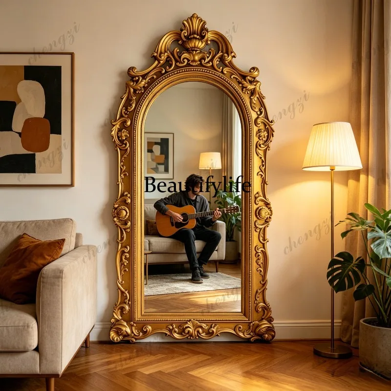 H134 villa carved full-length mirror floor-to-ceiling home bedroom fitting mirror
H134 villa carved full-length mirror floor-to-ceiling home bedroom fitting mirror
