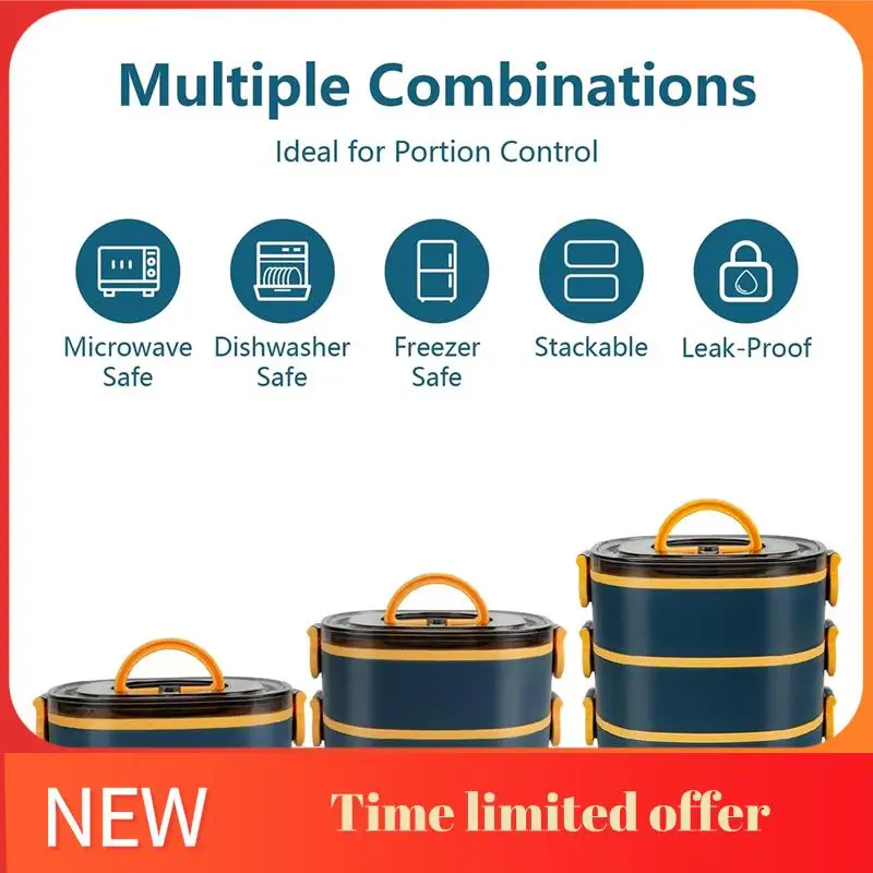 ABRN-Bento Box Adult Lunch Box, Leak-Proof, Stacking Bento Box Lunch Box,Portable Food Container Storage Boxes
ABRN-Bento Box Adult Lunch Box, Leak-Proof, Stacking Bento Box Lunch Box,Portable Food Container Storage Boxes