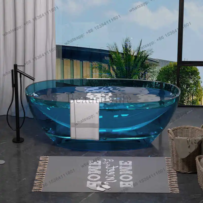Transparent resin bathtub household independent integrated crystal cylinder hotel oval bathtub
Transparent resin bathtub household independent integrated crystal cylinder hotel oval bathtub