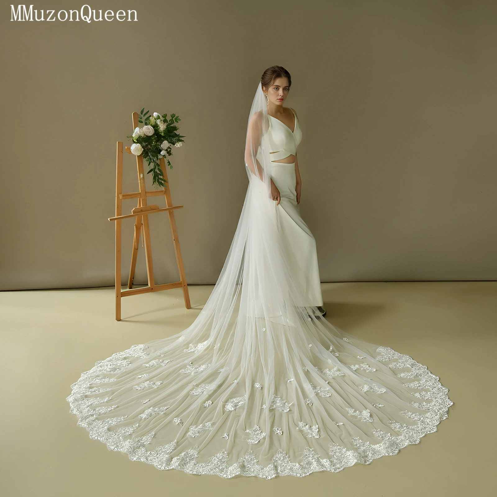 TOPQUEEN Cathedral Wedding Veil Embroidered Lace Veil Elegant Rochii Romantic Eyelash Lace Customizable V293
TOPQUEEN Cathedral Wedding Veil Embroidered Lace Veil Elegant Rochii Romantic Eyelash Lace Customizable V293