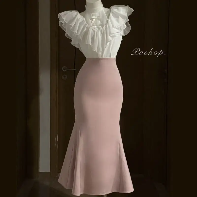 Xiaoxiangfeng Fly-sleeved Top and Skirt, Sweet and Versatile Date Wear, Clearly Tied Fishtail Skirt Set
Xiaoxiangfeng Fly-sleeved Top and Skirt, Sweet and Versatile Date Wear, Clearly Tied Fishtail Skirt Set