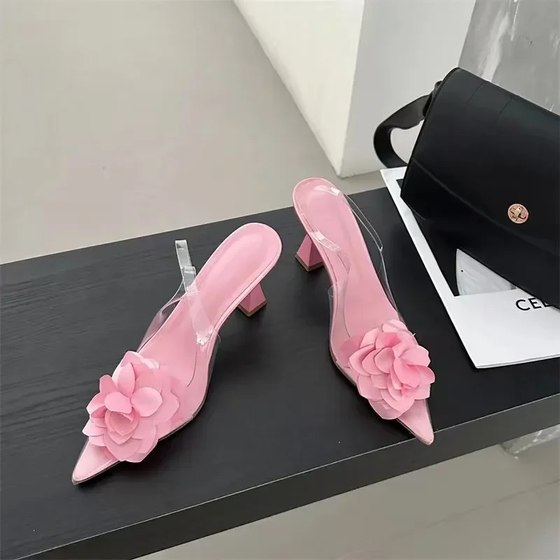 Women's Pink Silk Flower Decorative Single Shoes 2024 Sexy Transparent PVC Pointed Slingbacks High Heels Party Dress Zapatos
Women's Pink Silk Flower Decorative Single Shoes 2024 Sexy Transparent PVC Pointed Slingbacks High Heels Party Dress Zapatos