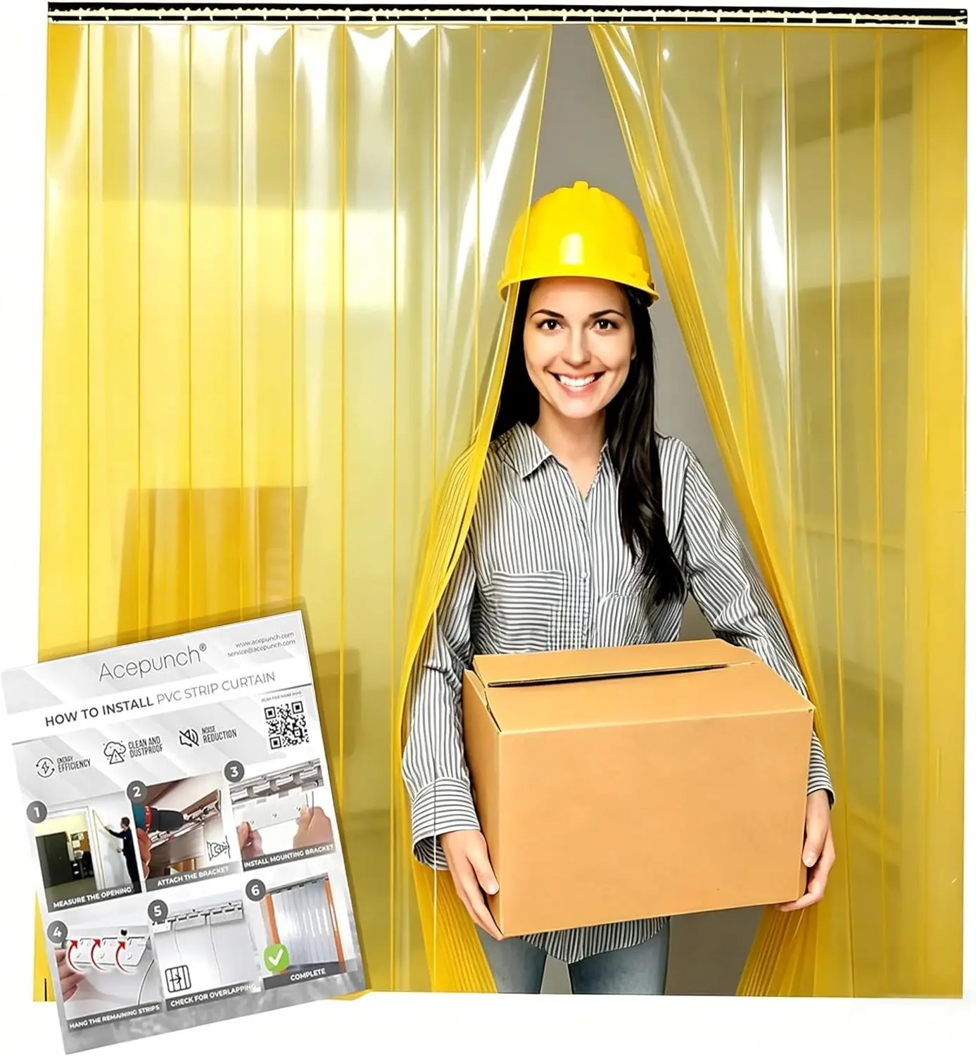 Yellow Kit PVC Smooth Plastic Strip Door Curtain 7x8 ft. (84x96 in) Standard Clear Waterproof Commercial Walk in Freezers Wareho
Yellow Kit PVC Smooth Plastic Strip Door Curtain 7x8 ft. (84x96 in) Standard Clear Waterproof Commercial Walk in Freezers Wareho
