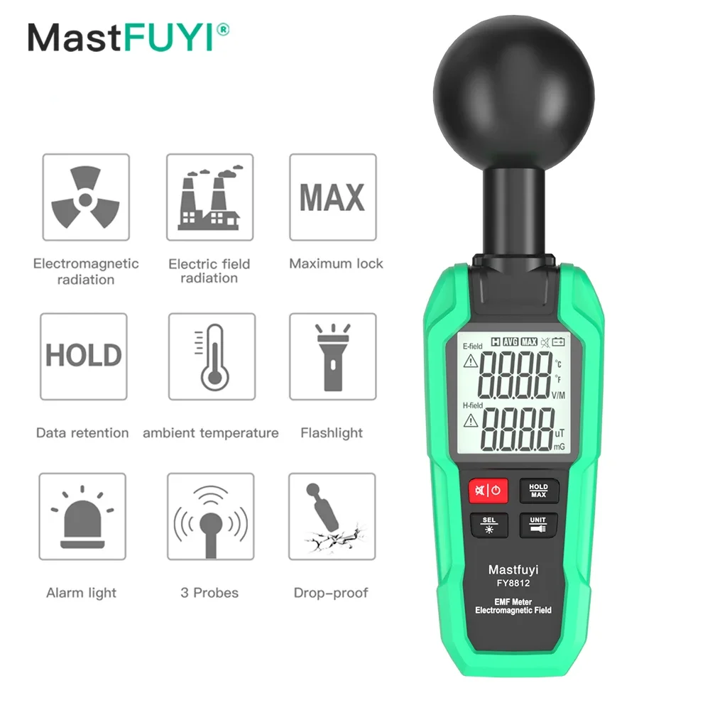 MASTFUYI FY8812 Измеритель ЭДС Профессиональный детектор электромагнитного излучения Тестер Высокочастотный магнитный электрический RF-метр ЭДС
MASTFUYI FY8812 Измеритель ЭДС Профессиональный детектор электромагнитного излучения Тестер Высокочастотный магнитный электрический RF-метр ЭДС