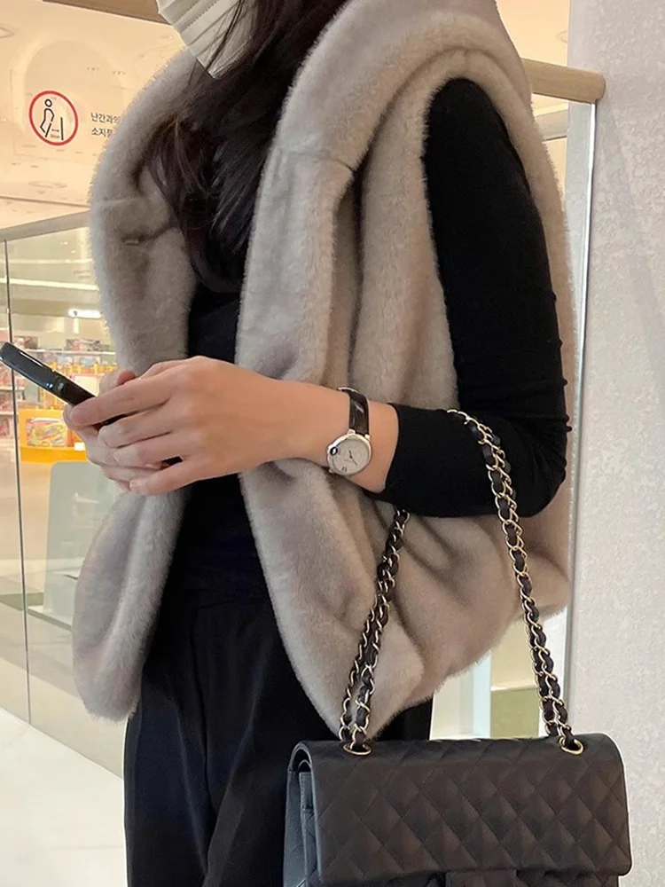 Chic Autumn Winter Vintage Hooded Mink Fur Vest Loose Versatile Women's Jaet Coat Soft Plu Comfortable Faionable Outerwear
Chic Autumn Winter Vintage Hooded Mink Fur Vest Loose Versatile Women's Jaet Coat Soft Plu Comfortable Faionable Outerwear