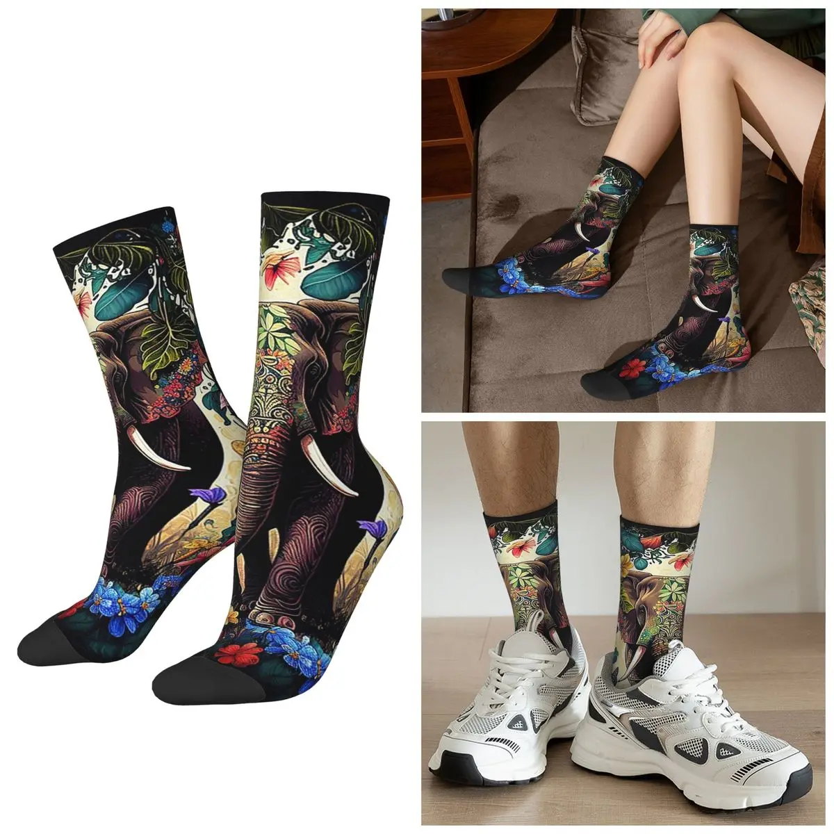 Носки с изображением слона и красивых цветов на любой сезон, носки в стиле Харадзюку, высококачественные носки для мужчин и женщин, подарки
Носки с изображением слона и красивых цветов на любой сезон, носки в стиле Харадзюку, высококачественные носки для мужчин и женщин, подарки