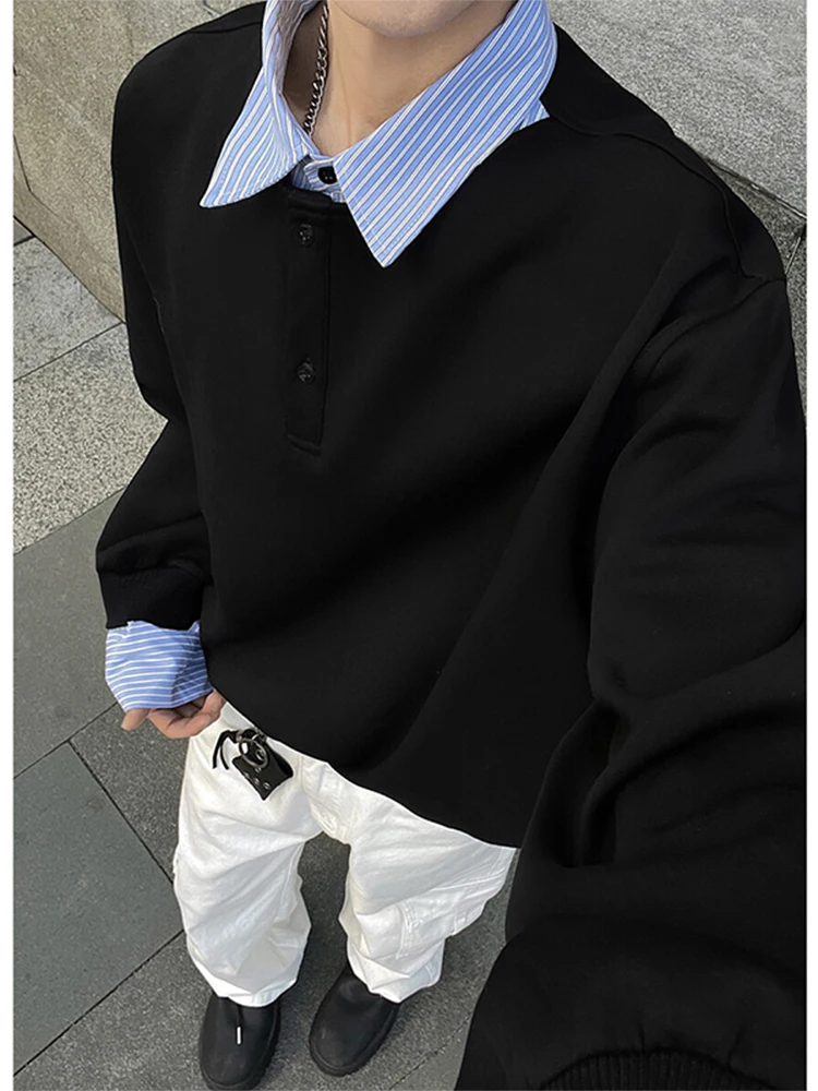 Bla irt Collar Hoodie Men's Spring Korean Sle Casual irt Jaet Loose Fit Long Sve No Button Design
Bla irt Collar Hoodie Men's Spring Korean Sle Casual irt Jaet Loose Fit Long Sve No Button Design