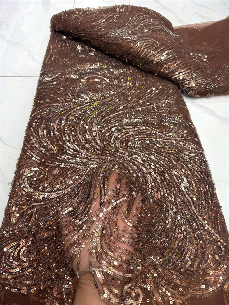 Luxury French Mesh Beads Lace Fabric 2026 High Quality African Sequins Mesh Lace Fabrics For Nigerian Women Wedding Dress Sewing
Luxury French Mesh Beads Lace Fabric 2026 High Quality African Sequins Mesh Lace Fabrics For Nigerian Women Wedding Dress Sewing
