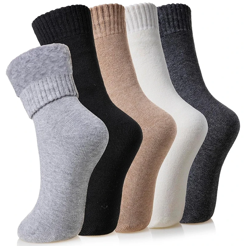 5Pairs Women Winter Thermal Socks Thick Fleece Lined Warm Mid Calf Sock Cold Weather Thermal Boot Sock
5Pairs Women Winter Thermal Socks Thick Fleece Lined Warm Mid Calf Sock Cold Weather Thermal Boot Sock