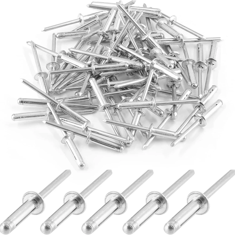 200 Pcs 3/16" X 1/8" X1/4" Tri-Fold Pop Rivets Solid Aluminum Blind Rivets Silver Trifold Exploding Pop Boat Rivets Hardware
200 Pcs 3/16" X 1/8" X1/4" Tri-Fold Pop Rivets Solid Aluminum Blind Rivets Silver Trifold Exploding Pop Boat Rivets Hardware