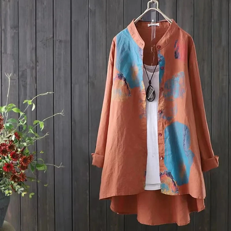 Large Size Cotton And Linen Shirt For Women Spring Autumn Mid Length Printed Cardigan Blouse Female Korean Loose Tops Blaus 4XL
Large Size Cotton And Linen Shirt For Women Spring Autumn Mid Length Printed Cardigan Blouse Female Korean Loose Tops Blaus 4XL
