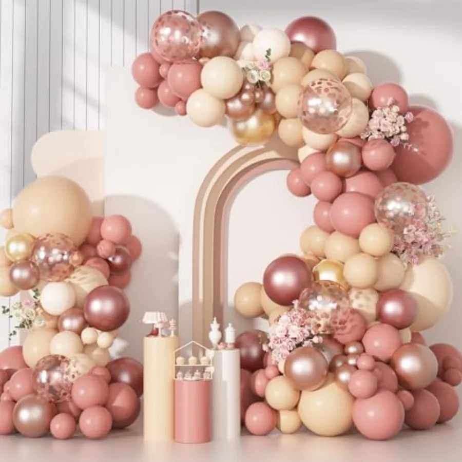 170Pcs Balloons Garl Arch Kit, Boho Peach Rose Gold Neutral Confetti Balloons for Girls Women Bridal Baby Shower Wedding Engage
170Pcs Balloons Garl Arch Kit, Boho Peach Rose Gold Neutral Confetti Balloons for Girls Women Bridal Baby Shower Wedding Engage