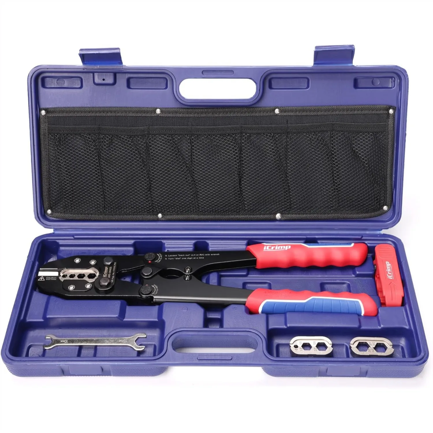Cable Lug Crimping Tool Set for AWG 8-4/0 with Interchangeable Jaws, Wire Stripper, and Built-in Cutter
Cable Lug Crimping Tool Set for AWG 8-4/0 with Interchangeable Jaws, Wire Stripper, and Built-in Cutter
