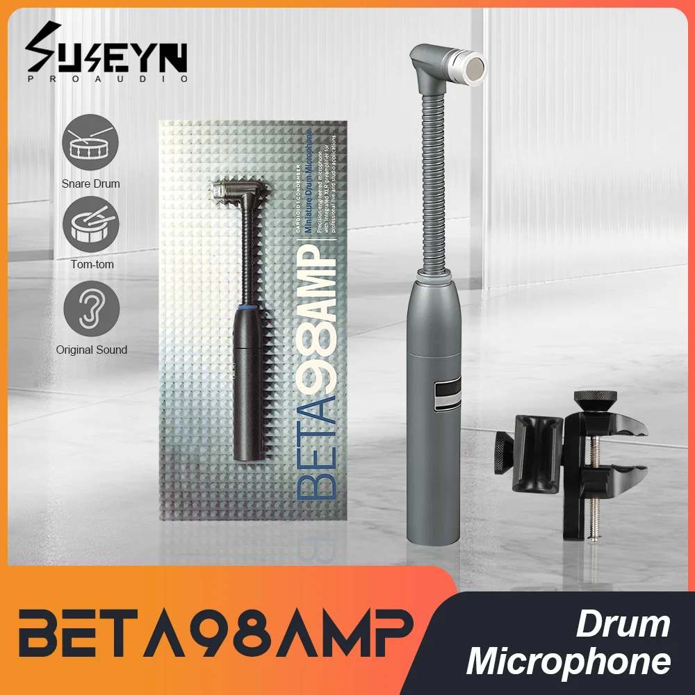 BETA98AMP Professional Cardioid Condenser Instrument Percussion Microphone for Snare Drums, Percussion Instruments
BETA98AMP Professional Cardioid Condenser Instrument Percussion Microphone for Snare Drums, Percussion Instruments