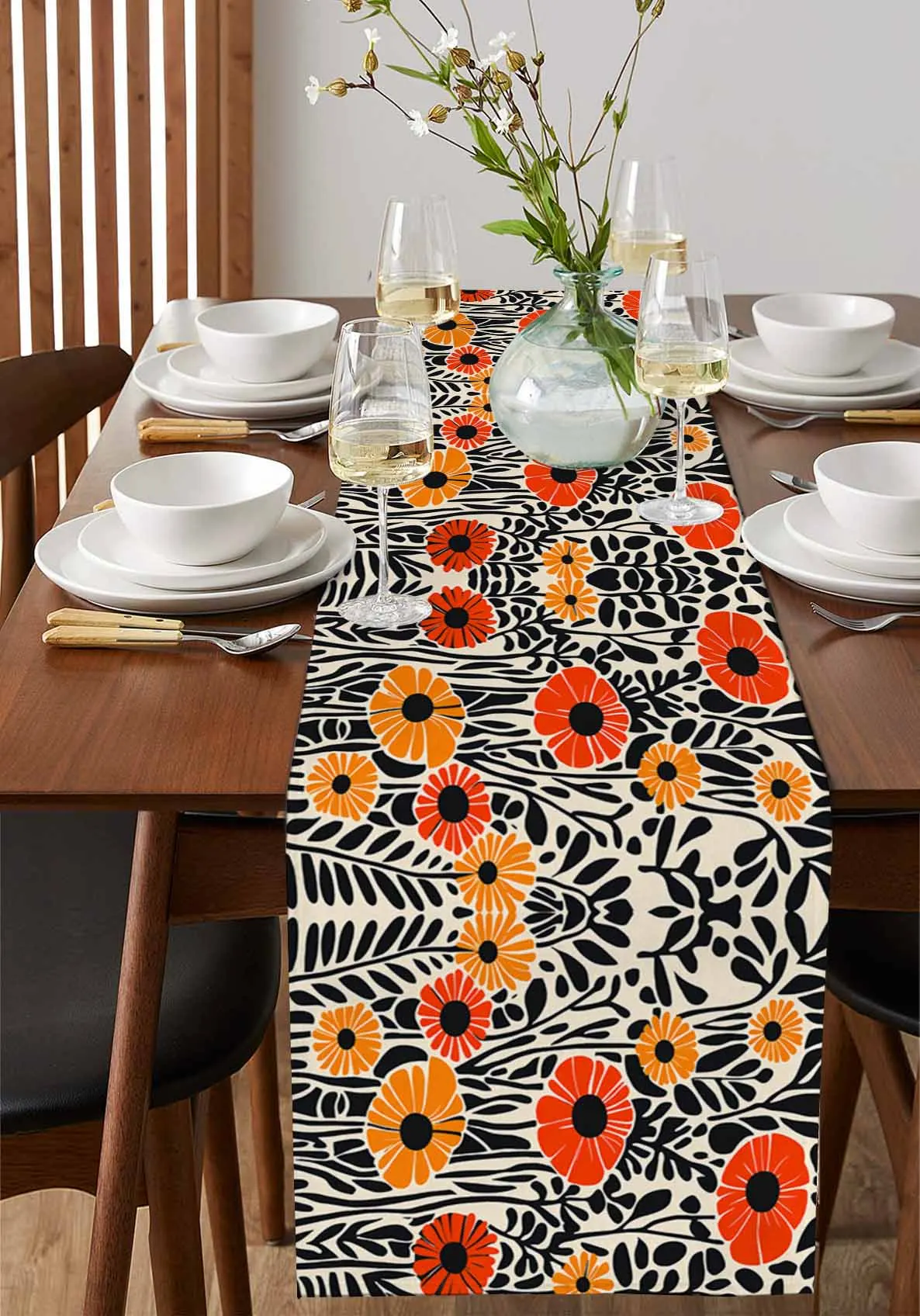 Abstract Black Orange Flower Table Runner Wedding Party Champagne Dining Room Restaurant Home Tablecloth Runners
Abstract Black Orange Flower Table Runner Wedding Party Champagne Dining Room Restaurant Home Tablecloth Runners