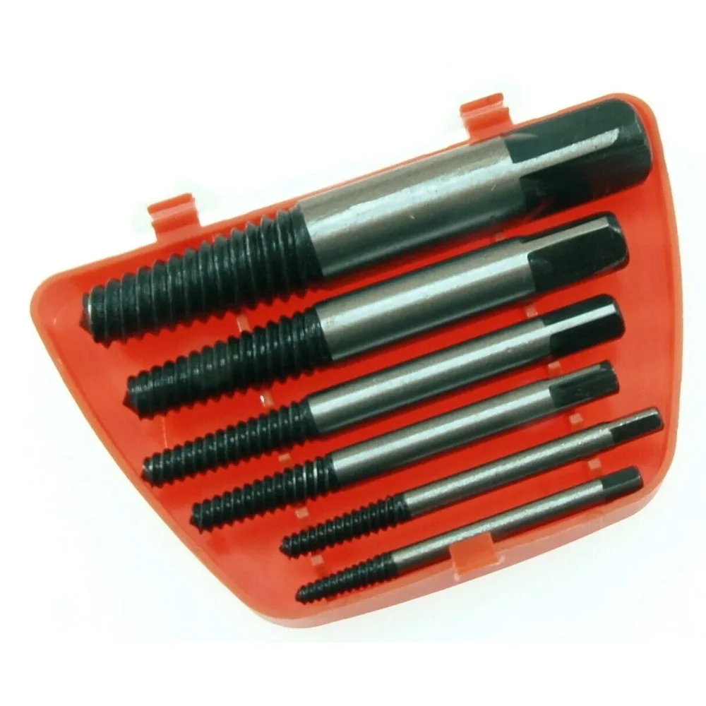 6pcs/set Steel Broken Speed Out Damaged Screw Extractor Drill Bit Guide Set Broken Bolt Remover Easy Out Set
6pcs/set Steel Broken Speed Out Damaged Screw Extractor Drill Bit Guide Set Broken Bolt Remover Easy Out Set