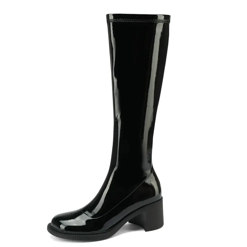 Retro Style Women Knee High Boots Autumn Winter Concise Dress Working Casual Thick Heels Genuine Leather Shoes Woman 2023
Retro Style Women Knee High Boots Autumn Winter Concise Dress Working Casual Thick Heels Genuine Leather Shoes Woman 2023