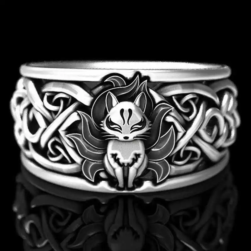 Retro Nordic Viking Celtic Nine-Tailed Ring for Men Trendy Thai Silver Open Hand Ring Punk Style Fashion Jewelry
Retro Nordic Viking Celtic Nine-Tailed Ring for Men Trendy Thai Silver Open Hand Ring Punk Style Fashion Jewelry