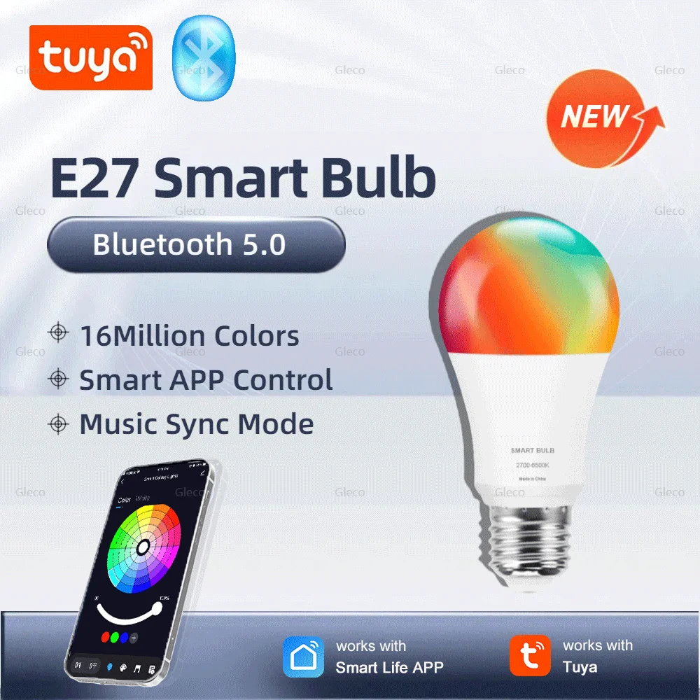 Tuya Smart LED Light Bulb E27 Bluetooth RGBCW Spotlight 110V 220V Compatible with Smart Life App for Home Room Decor Lighting
Tuya Smart LED Light Bulb E27 Bluetooth RGBCW Spotlight 110V 220V Compatible with Smart Life App for Home Room Decor Lighting
