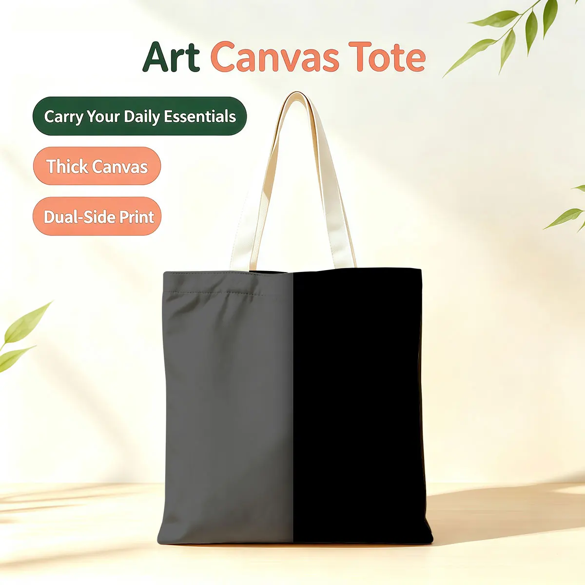 Half Black Gray Split Dual-Side Printed Tote Bag Large Capacity Eco Handbag for School Office Daily Errands Daily Must-Have Bag
Half Black Gray Split Dual-Side Printed Tote Bag Large Capacity Eco Handbag for School Office Daily Errands Daily Must-Have Bag