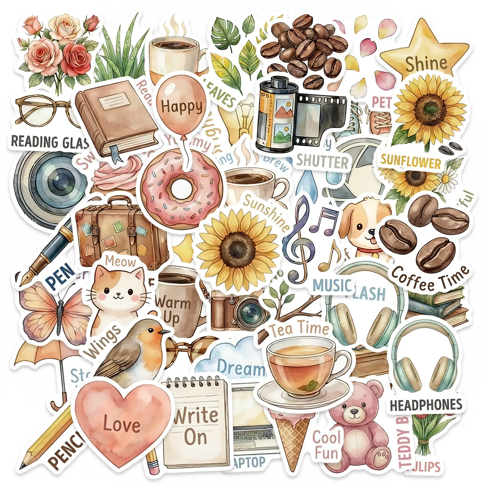 50PCS Healing Watercolor Style Daily Stickers Can Decorate Laptop Phone Cases Luggage iPad Waterproof Stickers Kids Toy
50PCS Healing Watercolor Style Daily Stickers Can Decorate Laptop Phone Cases Luggage iPad Waterproof Stickers Kids Toy