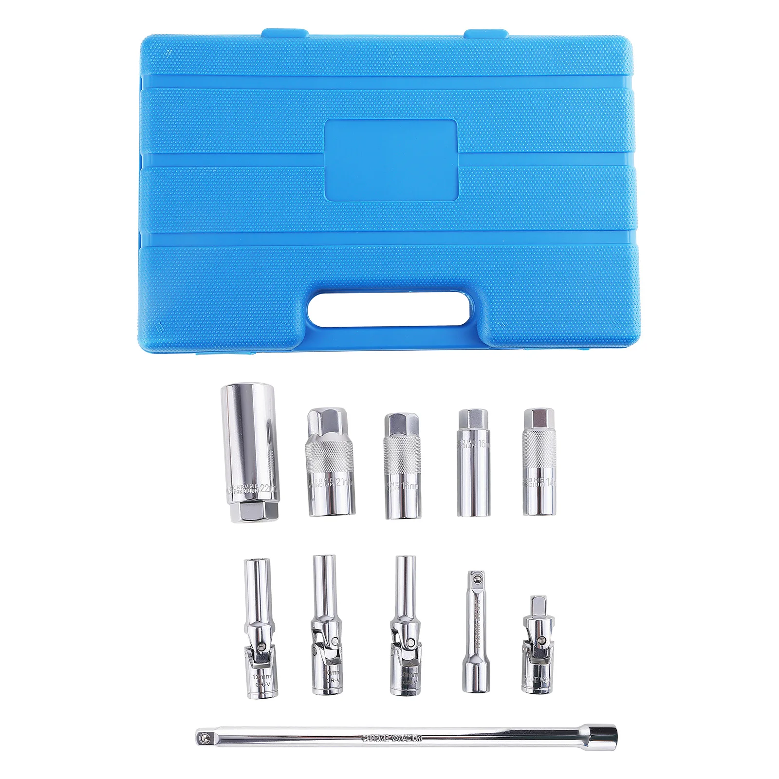 11pc Spark Plug Socket Set 3/8" Drive 14-21mm Glow Plug 8-12mm Sensor Socket Kit
11pc Spark Plug Socket Set 3/8" Drive 14-21mm Glow Plug 8-12mm Sensor Socket Kit