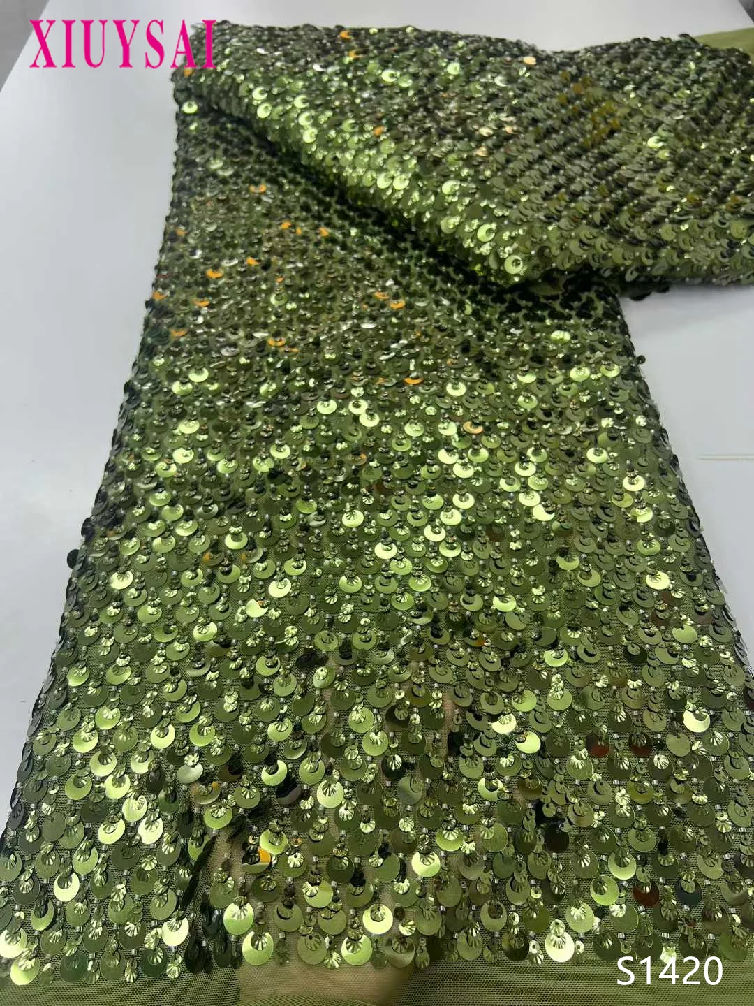 Luxury African Beaded Lace Fabric 2026 High-Quality Nigerian French Sequined for Evening Gown Sewing 5Y
Luxury African Beaded Lace Fabric 2026 High-Quality Nigerian French Sequined for Evening Gown Sewing 5Y