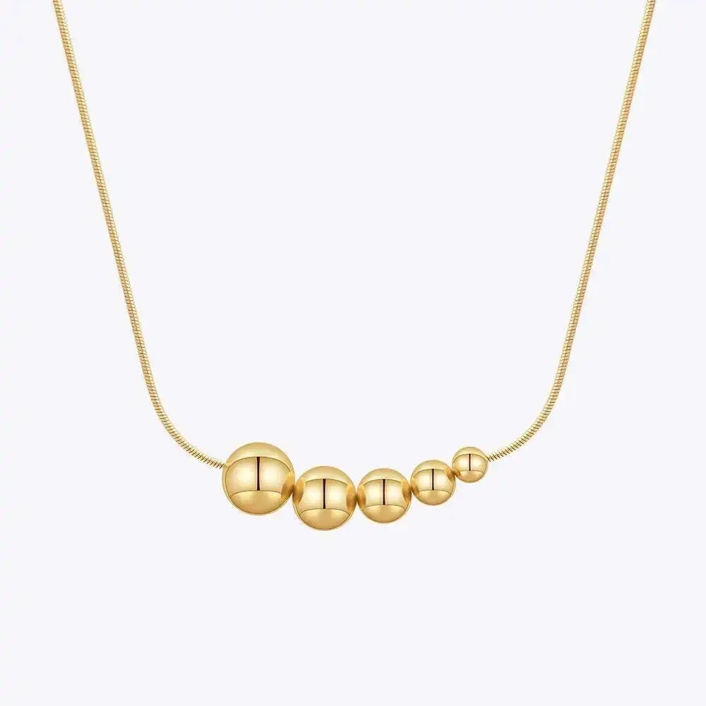 ENFASHION Collares Para Mujer Snake Chain Ball Pendant Necklace For Women's Stainless Steel 18K Gold Plated Jewelry Gift P3458
ENFASHION Collares Para Mujer Snake Chain Ball Pendant Necklace For Women's Stainless Steel 18K Gold Plated Jewelry Gift P3458
