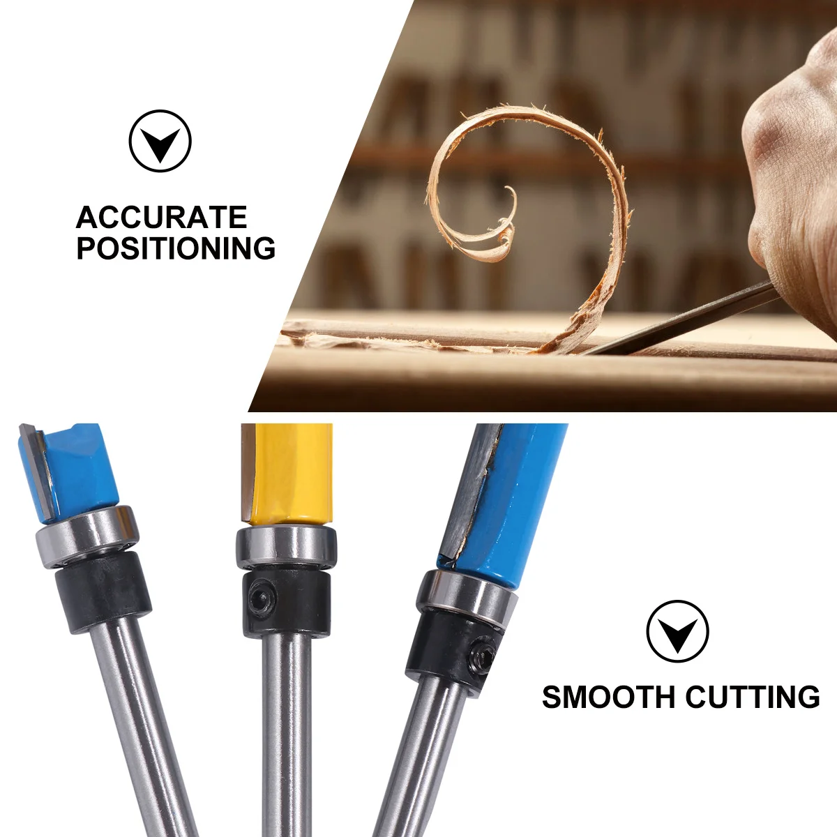 3pcs 1/4 Inch Straight Flush Trim Router Bit Set For Wood Milling Cutter Mdf Plywood Carpentry Tool Baking Coating High
3pcs 1/4 Inch Straight Flush Trim Router Bit Set For Wood Milling Cutter Mdf Plywood Carpentry Tool Baking Coating High