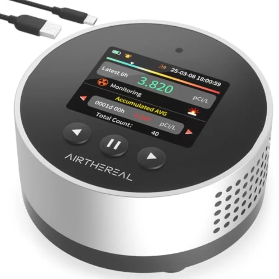 Portable Radon Detector for Home 504-Day Data Storage for Long Term Monitoring LCD Color Display Fast 6H Results Long Battery L
Portable Radon Detector for Home 504-Day Data Storage for Long Term Monitoring LCD Color Display Fast 6H Results Long Battery L
