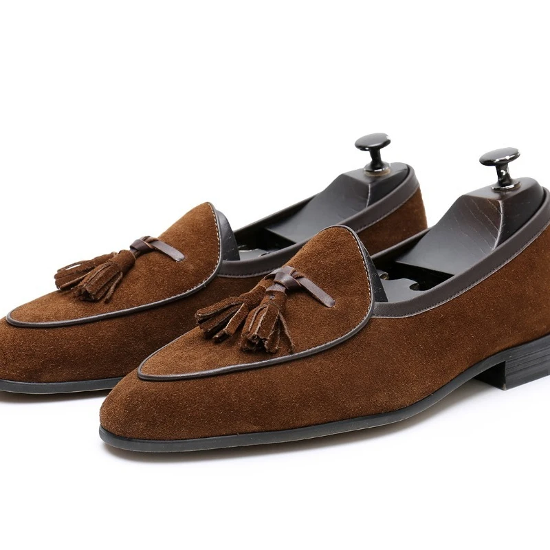 Men Genuine Leather Shoe Business Casual Shoes Slip-On Tassel Loafers
Men Genuine Leather Shoe Business Casual Shoes Slip-On Tassel Loafers