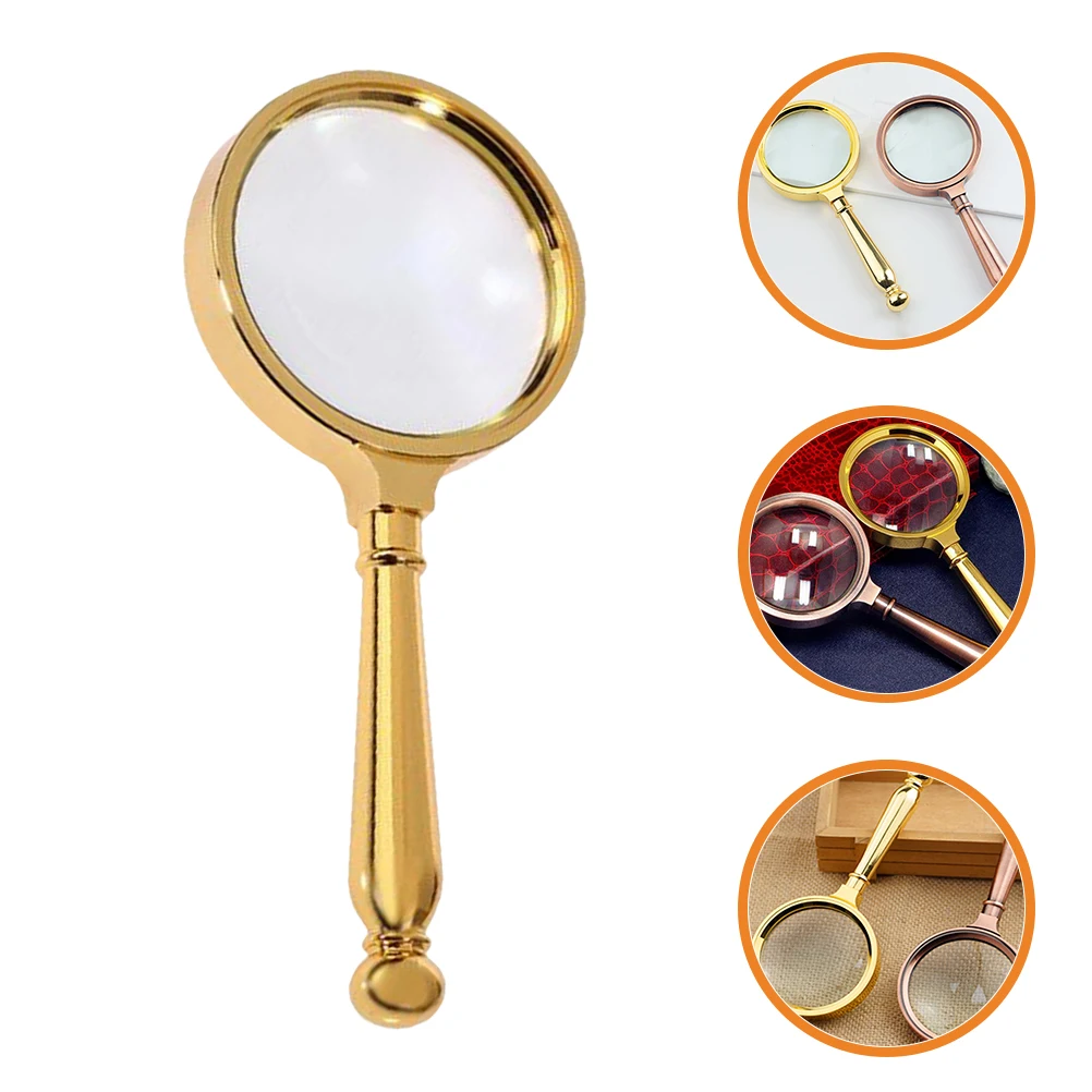 Reading Magnifier with Handle Design Premium Retro Handheld Magnifying Glass for Books Newspapers Jewelry Photography