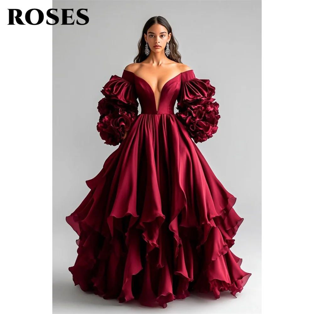ROSES Burgundy Elegant Prom Dress Tiered Formal Gowns Pleats Sleeveless Spaghetti Strap Party Dress for Woman 프롬 드레스 Customized
ROSES Burgundy Elegant Prom Dress Tiered Formal Gowns Pleats Sleeveless Spaghetti Strap Party Dress for Woman 프롬 드레스 Customized