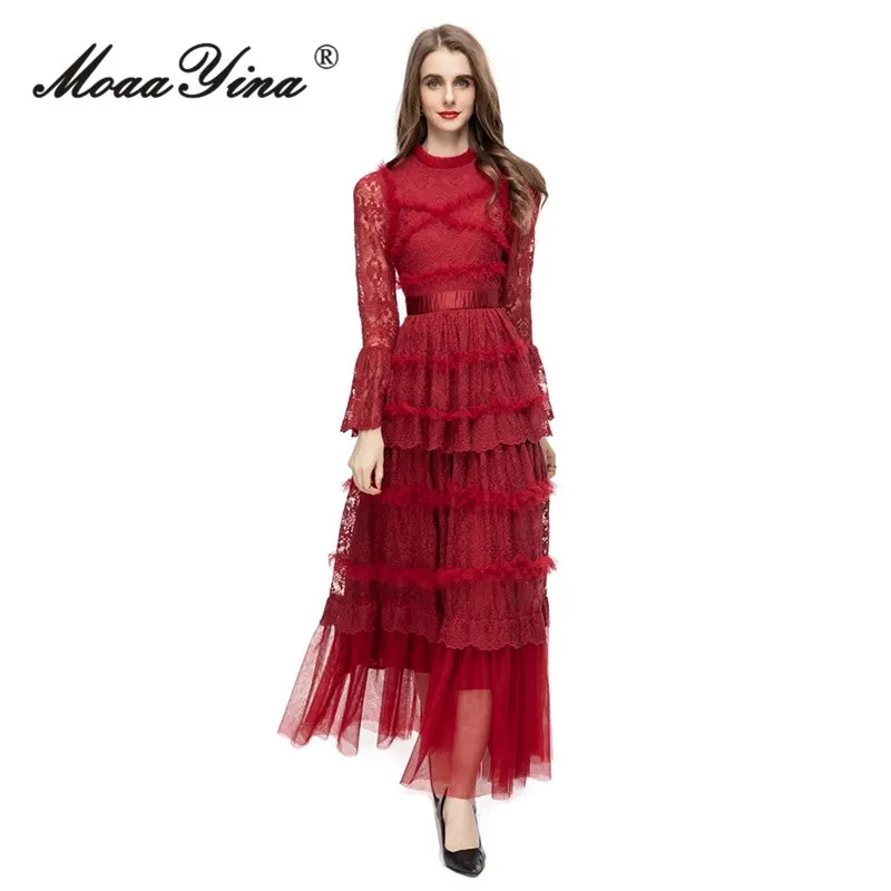 MoaaYina 2023 Fashion Autum Flare Sleeve dress Embroidery Hollow Out Layered Ruffle Elegant Mesh Long Dresses
MoaaYina 2023 Fashion Autum Flare Sleeve dress Embroidery Hollow Out Layered Ruffle Elegant Mesh Long Dresses