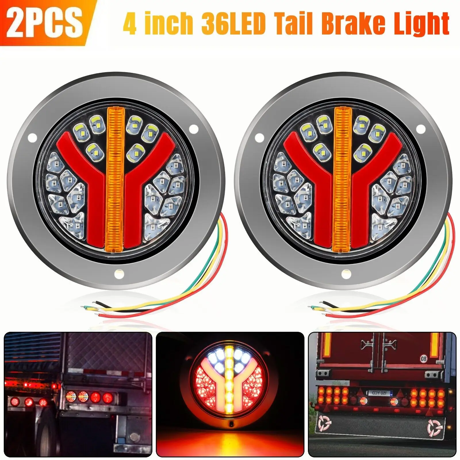 2x 36 LED 4"Inch Round Truck Trailer Tail Stop Turn Brake Light DRL Waterproof
2x 36 LED 4"Inch Round Truck Trailer Tail Stop Turn Brake Light DRL Waterproof
