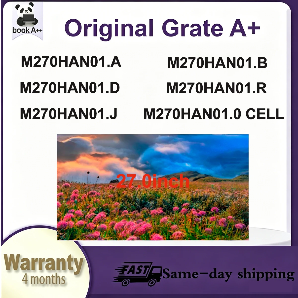 Original New A+ 27" IPS LCD Screen M270HAN01.A M270HAN01.B M270HAN01.D M270HAN01.R M270HAN01.J M270HAN01.0 CELL
Original New A+ 27" IPS LCD Screen M270HAN01.A M270HAN01.B M270HAN01.D M270HAN01.R M270HAN01.J M270HAN01.0 CELL