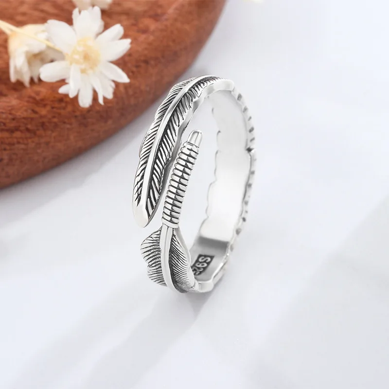 925 Sterling Silver Retro Feather Open Rings For Women Wedding Party Luxury Jewelry Valentine’s Day Jewellery Prevent Allergy
925 Sterling Silver Retro Feather Open Rings For Women Wedding Party Luxury Jewelry Valentine’s Day Jewellery Prevent Allergy