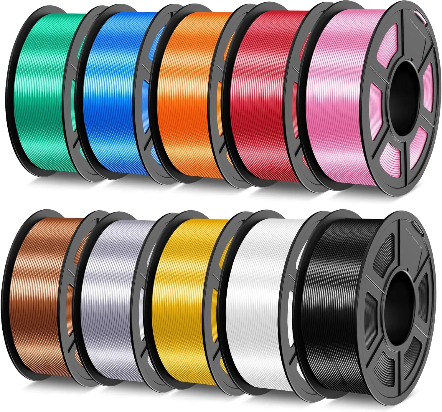 10KG Silk PLA Filament Bundle, 10 Colors Shiny Silky Surface, 1.75mm 3D Printer Filament, Easy Printing
10KG Silk PLA Filament Bundle, 10 Colors Shiny Silky Surface, 1.75mm 3D Printer Filament, Easy Printing
