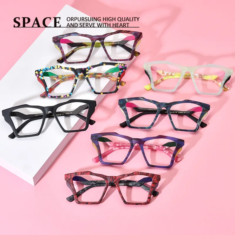 Multi Color Patchwork Cat Eye Acetate Glasses Frame Fashion Unisex Myopia Eyewear Anti Blue Light Optical Frames
Multi Color Patchwork Cat Eye Acetate Glasses Frame Fashion Unisex Myopia Eyewear Anti Blue Light Optical Frames