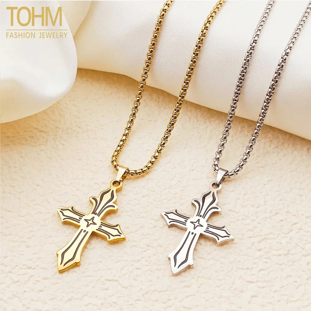 TOHM Stainless Steel Cross Pendant Necklaces For Women Men Chain Choker Fashion Retro Hip Hop Jewelry Party Gifts
TOHM Stainless Steel Cross Pendant Necklaces For Women Men Chain Choker Fashion Retro Hip Hop Jewelry Party Gifts