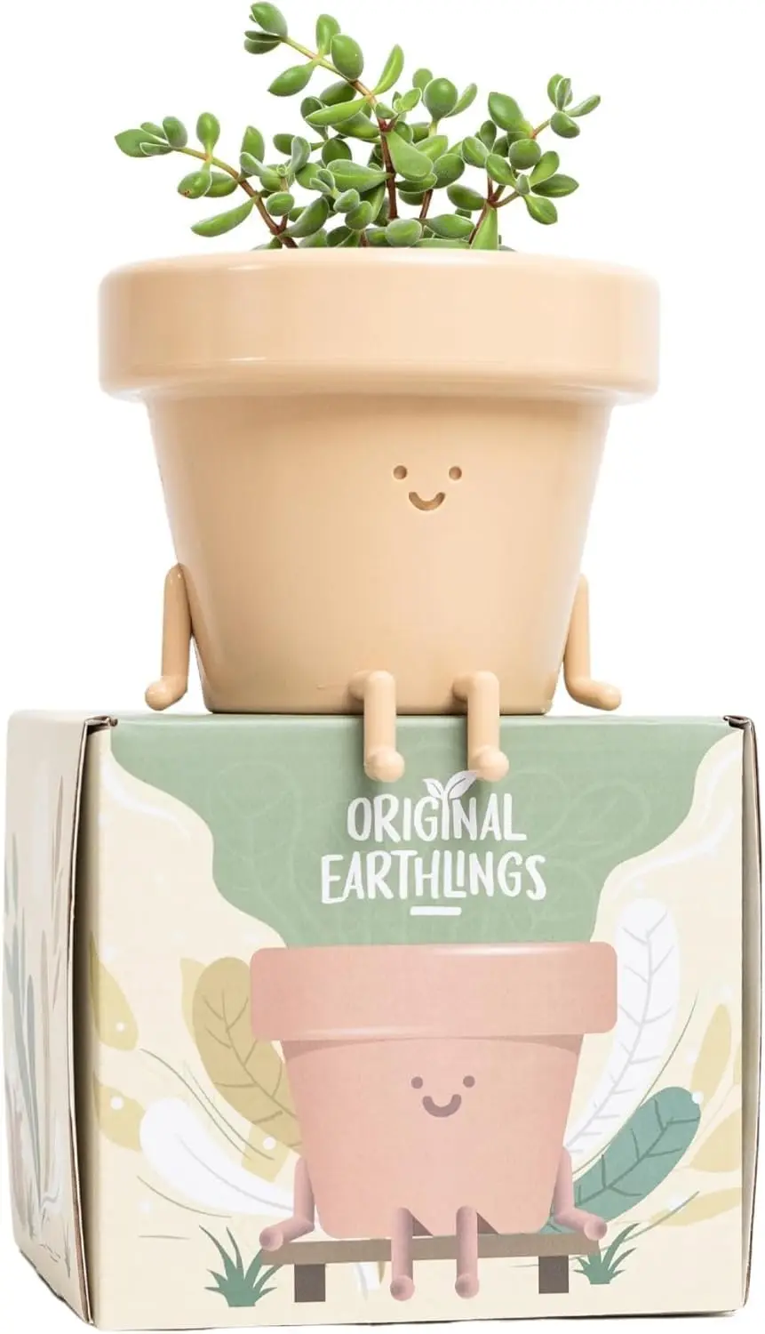 Original Earthlings Sitting Pot - 4 Inch Cute Plant Pot - Plastic Funny Planter with Drainage, Unique Cactus Plant Lover Gift, Succulent Face Flower Pot, Desk Plant, Table Top Decor, & Home Gifts
Original Earthlings Sitting Pot - 4 Inch Cute Plant Pot - Plastic Funny Planter with Drainage, Unique Cactus Plant Lover Gift, Succulent Face Flower Pot, Desk Plant, Table Top Decor, & Home Gifts