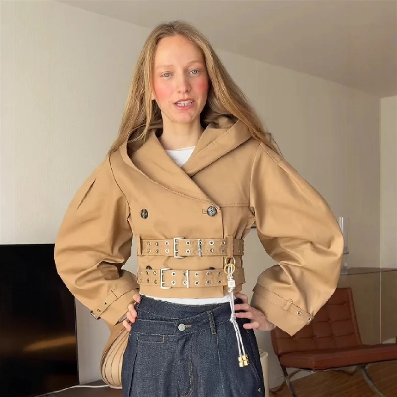 Fashion Classic Lapel Long Trench Coat Women Casual Double Breasted Waist Cinched Coats 2025 Autumn Lady High Street Outerwears 
Fashion Classic Lapel Long Trench Coat Women Casual Double Breasted Waist Cinched Coats 2025 Autumn Lady High Street Outerwears